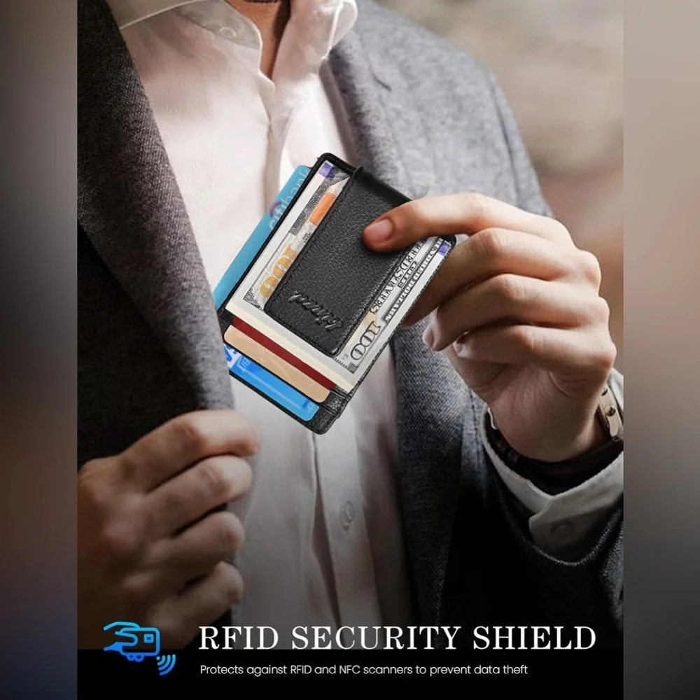 kinzd Money Clip, Front Pocket Wallet, Leather RFID Blocking thin Wallet - Picture 8 of 11